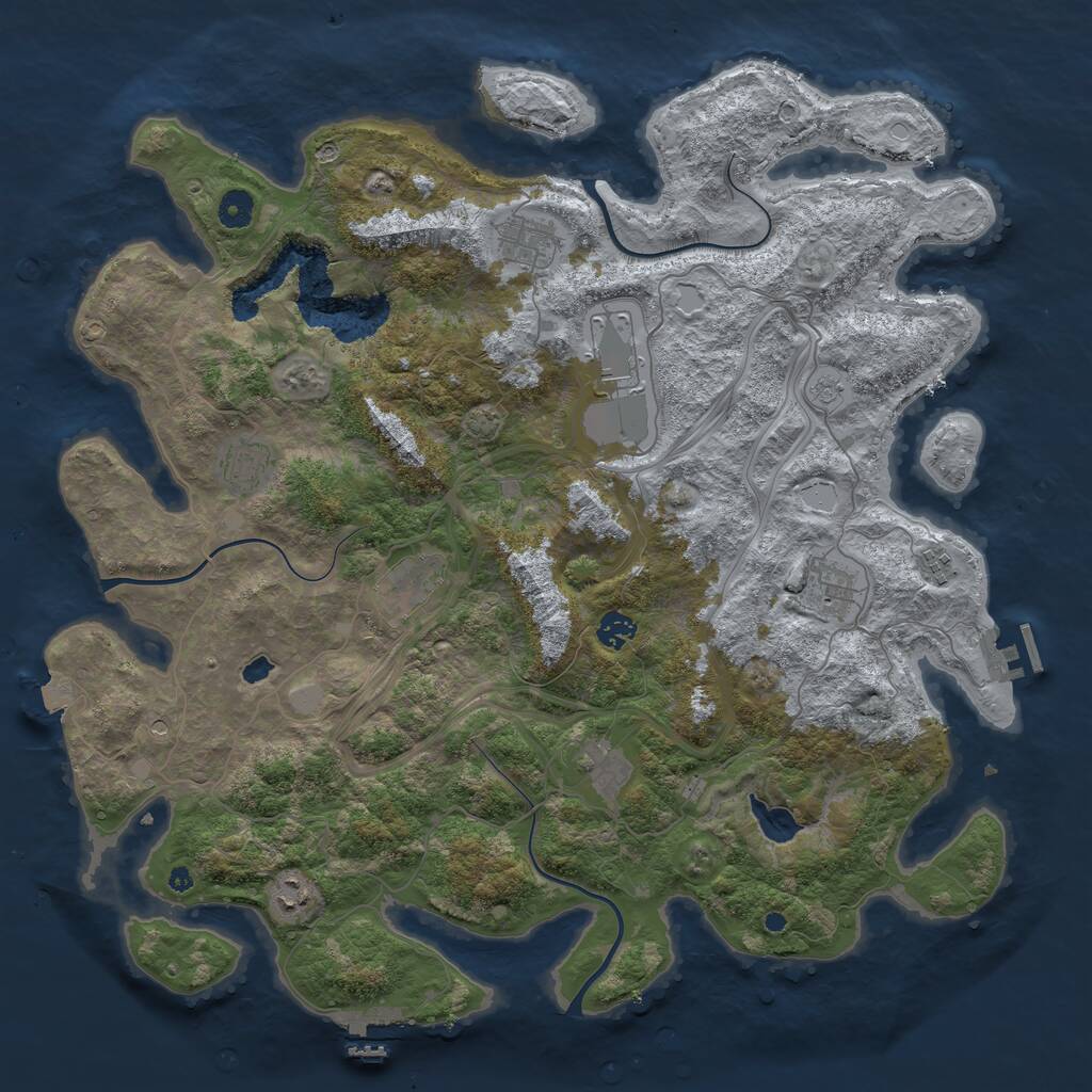 Rust Map: Procedural Map, Size: 4400, Seed: 2359814, 15 Monuments