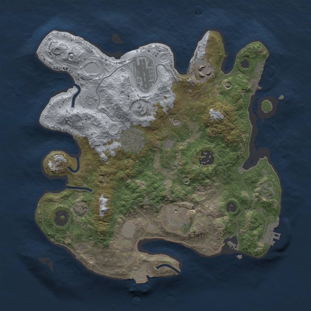 Rust Map: Procedural Map, Size: 3000, Seed: 1059743225, 13 Monuments