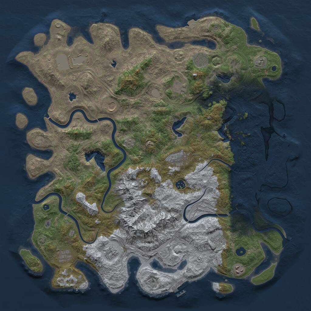 Rust Map: Procedural Map, Size: 5000, Seed: 1471882839, 17 Monuments