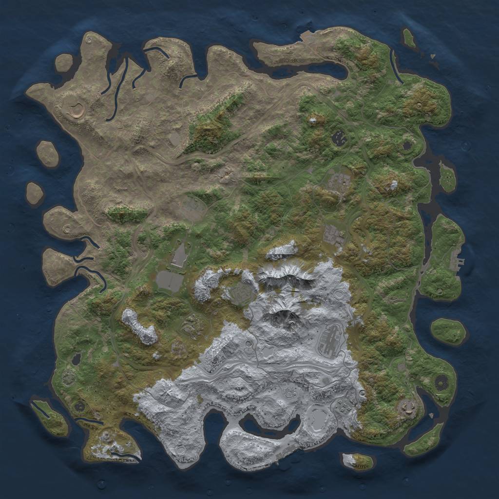 Rust Map: Procedural Map, Size: 5000, Seed: 1471882839, 19 Monuments