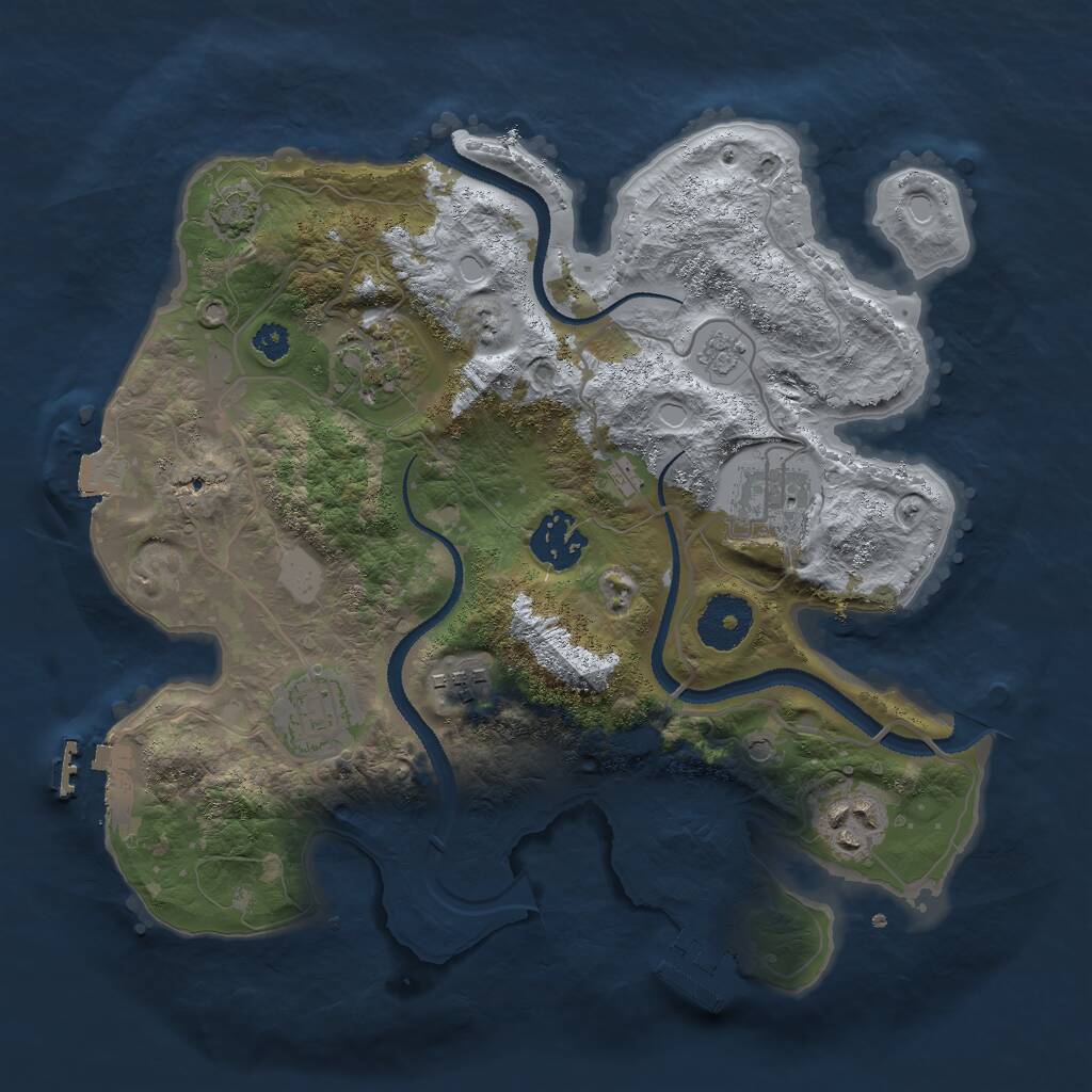 Rust Map: Procedural Map, Size: 3000, Seed: 906839886, 12 Monuments