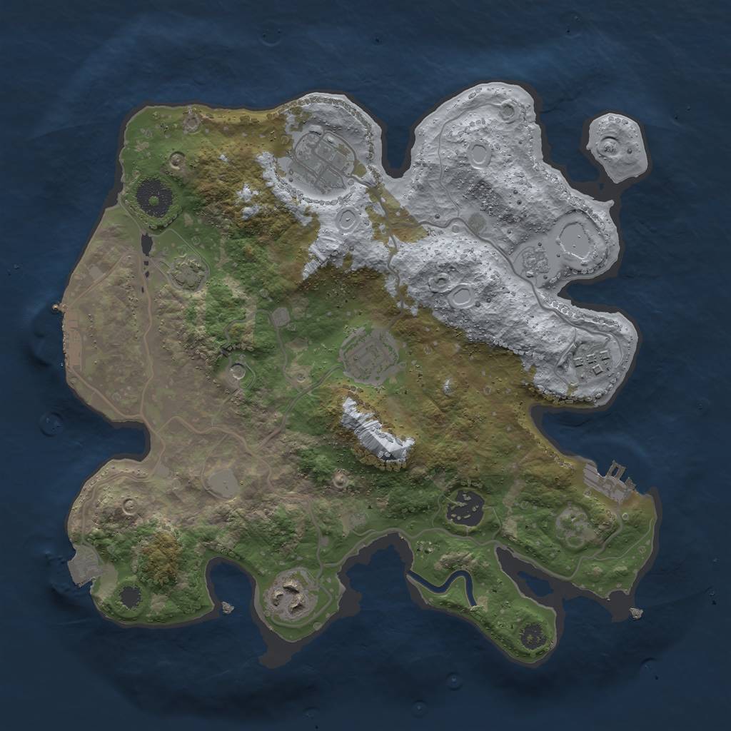 Rust Map: Procedural Map, Size: 3000, Seed: 906839886, 13 Monuments