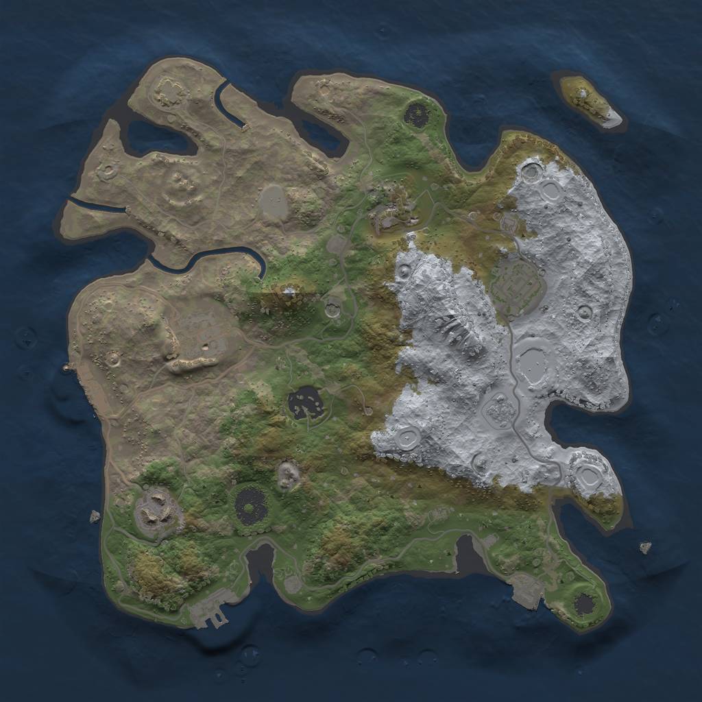 Rust Map: Procedural Map, Size: 3000, Seed: 12375498, 13 Monuments