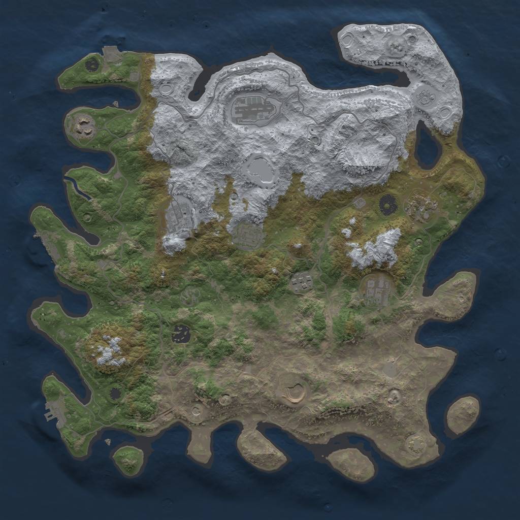 Rust Map: Procedural Map, Size: 4000, Seed: 797679914, 17 Monuments