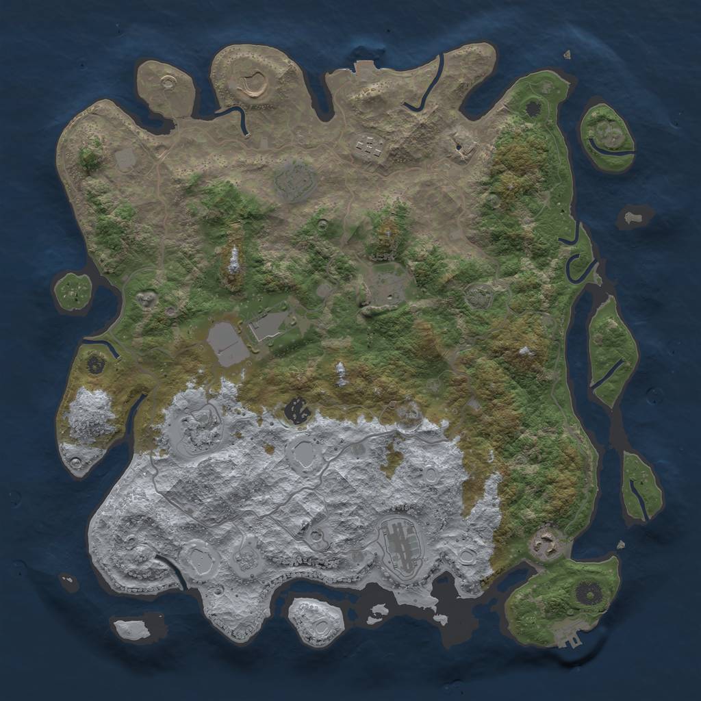Rust Map: Procedural Map, Size: 4100, Seed: 12662644, 16 Monuments
