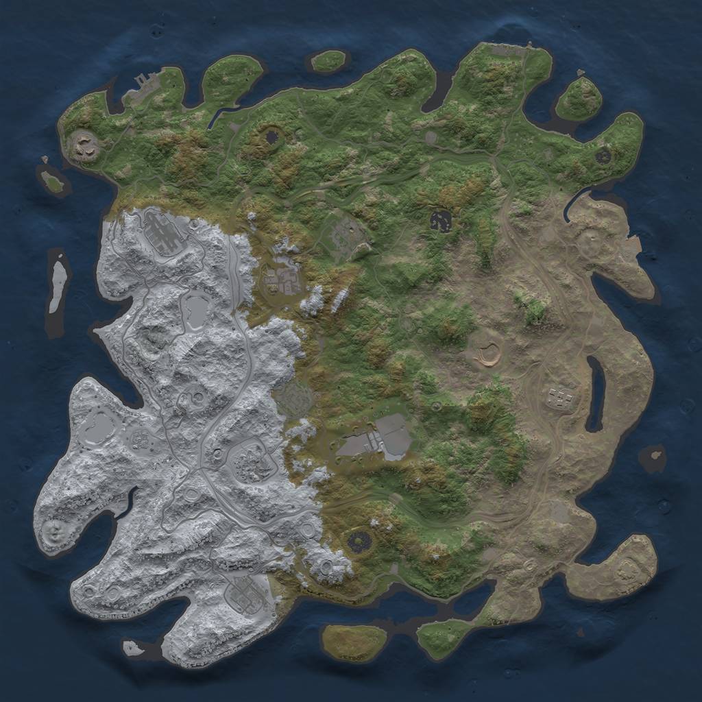 Rust Map: Procedural Map, Size: 4550, Seed: 228, 19 Monuments