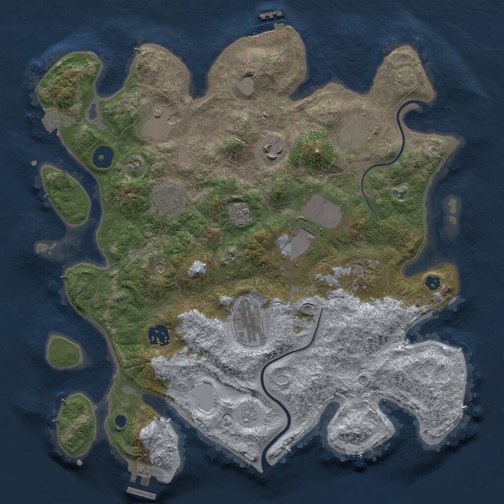 Rust Map: Procedural Map, Size: 3500, Seed: 69538518, 15 Monuments