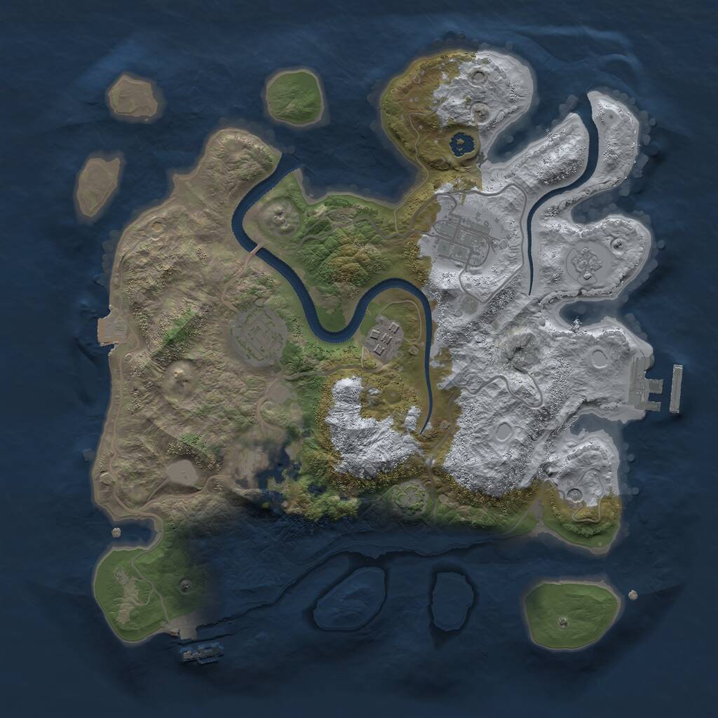 Rust Map: Procedural Map, Size: 3000, Seed: 1647537323, 10 Monuments
