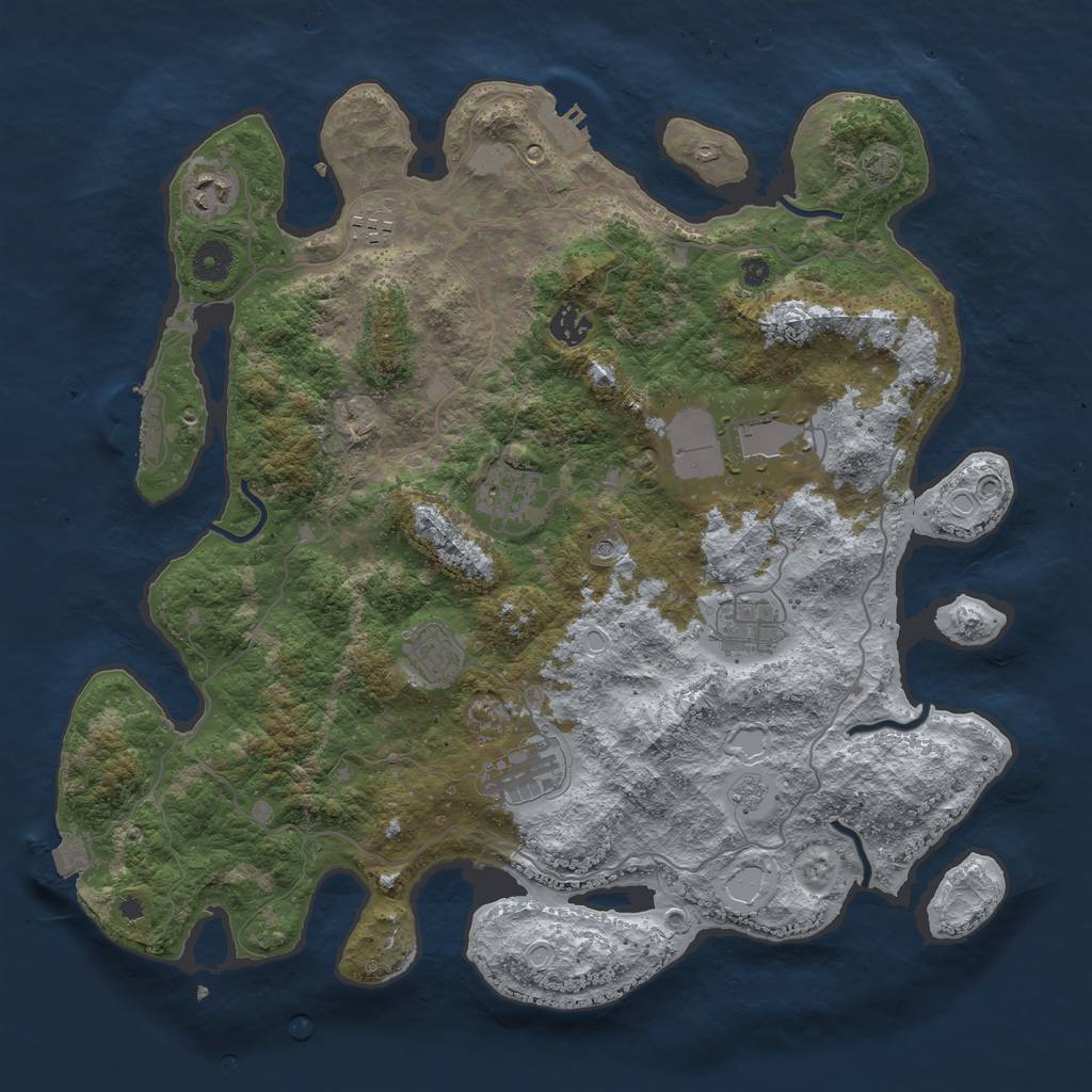 Rust Map: Procedural Map, Size: 4000, Seed: 238766353, 16 Monuments