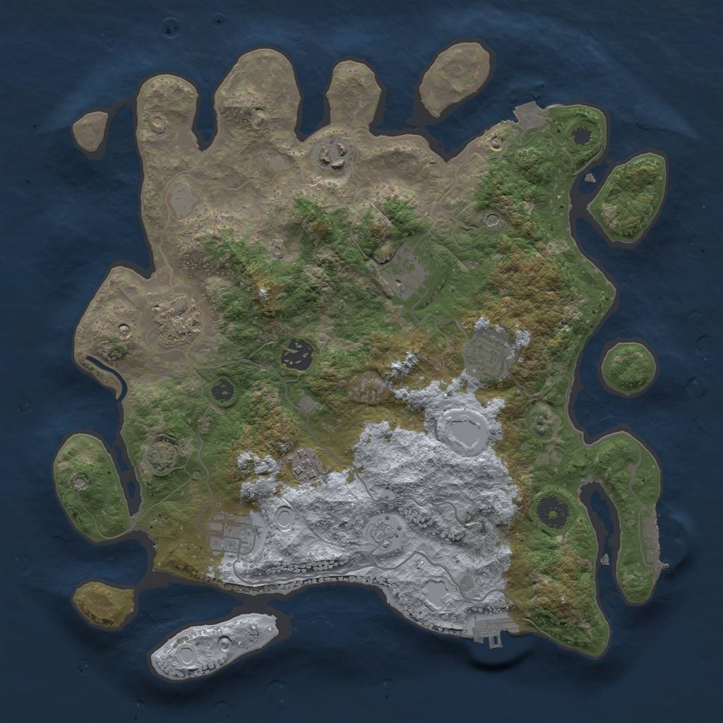 Rust Map: Procedural Map, Size: 3450, Seed: 6345901, 15 Monuments