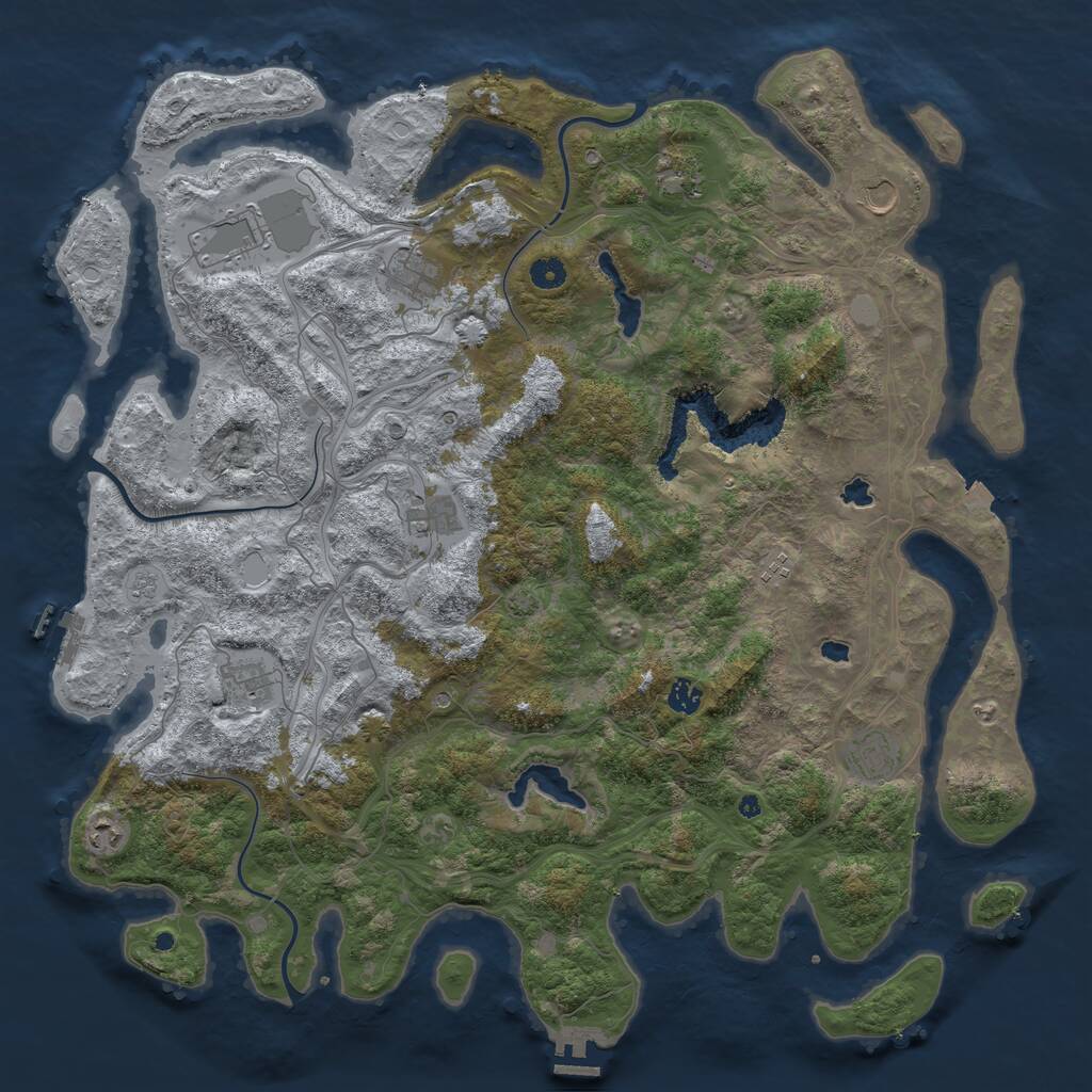 Rust Map: Procedural Map, Size: 4800, Seed: 95993446, 16 Monuments