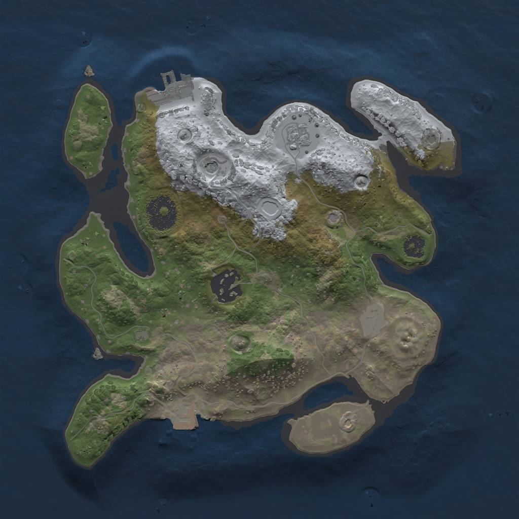 Rust Map: Procedural Map, Size: 2400, Seed: 1841111567, 7 Monuments