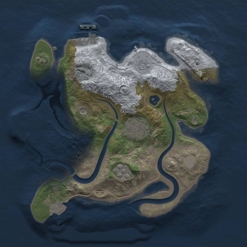 Rust Map: Procedural Map, Size: 2400, Seed: 1841111567, 7 Monuments