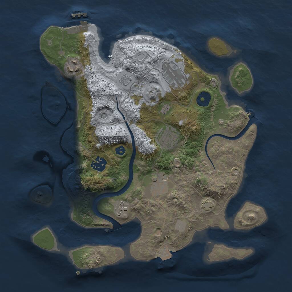 Rust Map: Procedural Map, Size: 3000, Seed: 1496885498, 11 Monuments