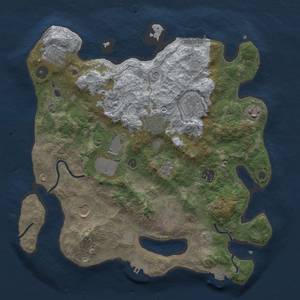 Thumbnail Rust Map: Procedural Map, Size: 3500, Seed: 168911201, 18 Monuments