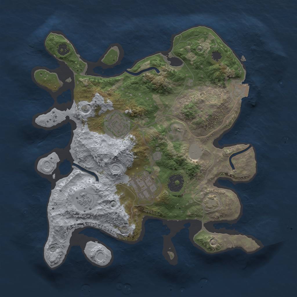 Rust Map: Procedural Map, Size: 2600, Seed: 23423423, 7 Monuments