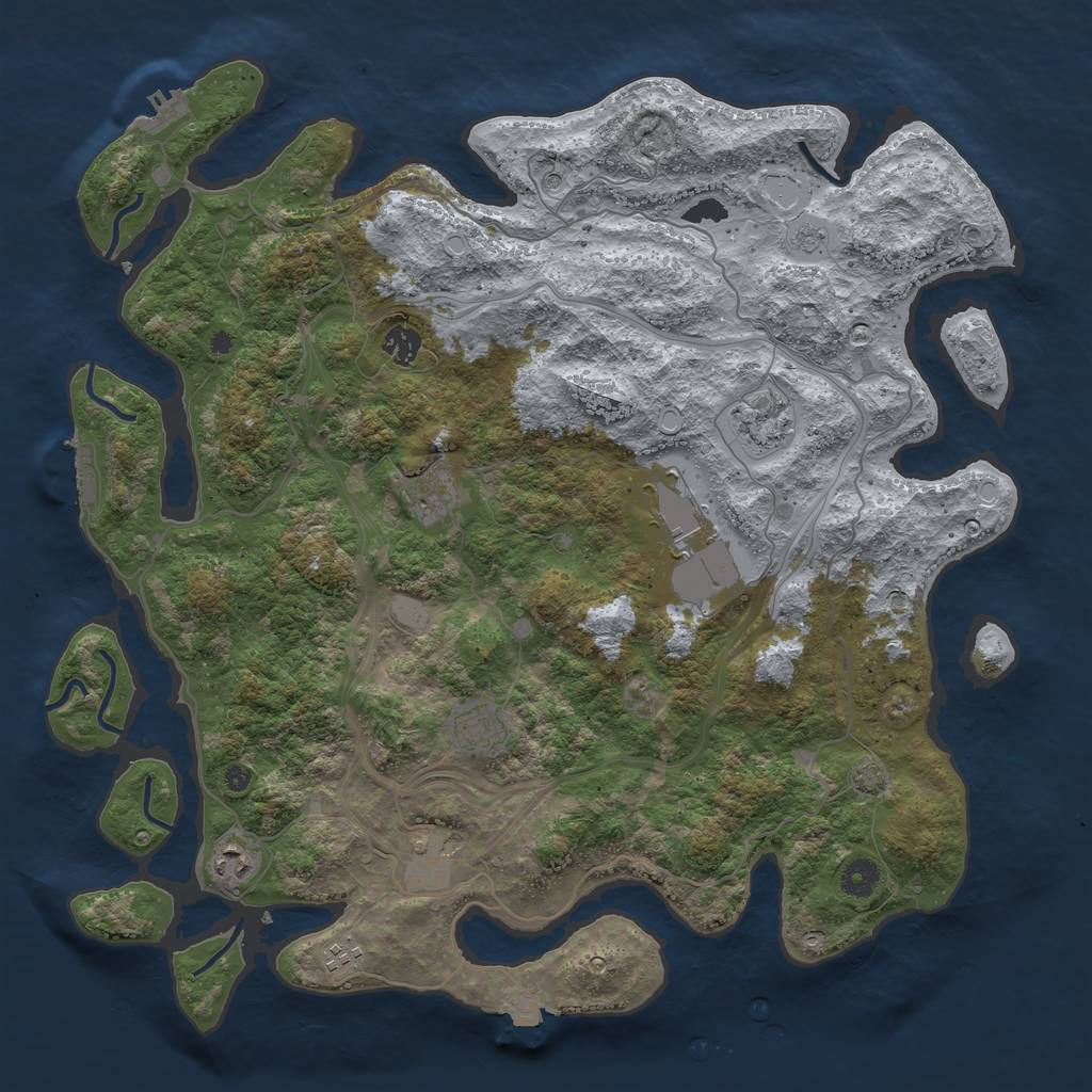 Rust Map: Procedural Map, Size: 4300, Seed: 642937749, 16 Monuments