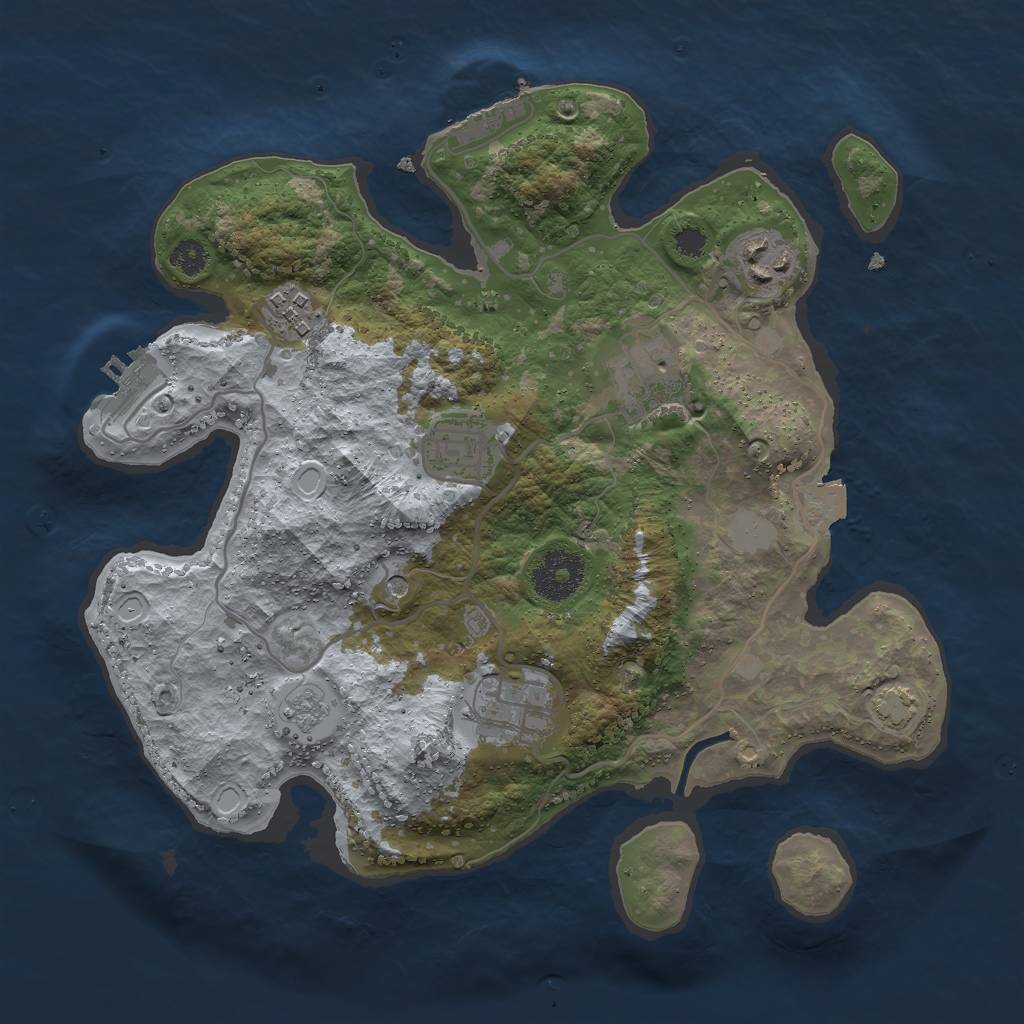 Rust Map: Procedural Map, Size: 3000, Seed: 1378615564, 13 Monuments