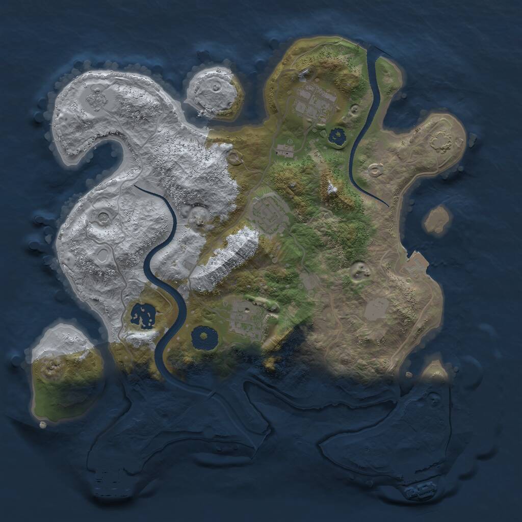 Rust Map: Procedural Map, Size: 3000, Seed: 558210122, 10 Monuments