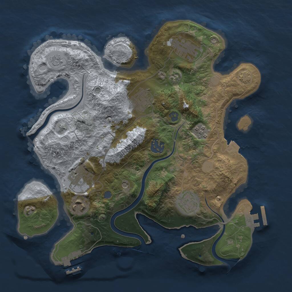 Rust Map: Procedural Map, Size: 3000, Seed: 558210122, 15 Monuments