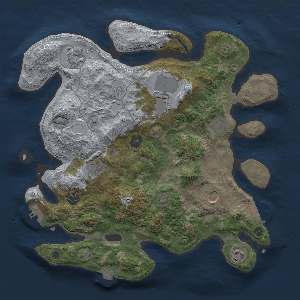 Rust Map: Procedural Map, Size: 3500, Seed: 29013445, 15 Monuments