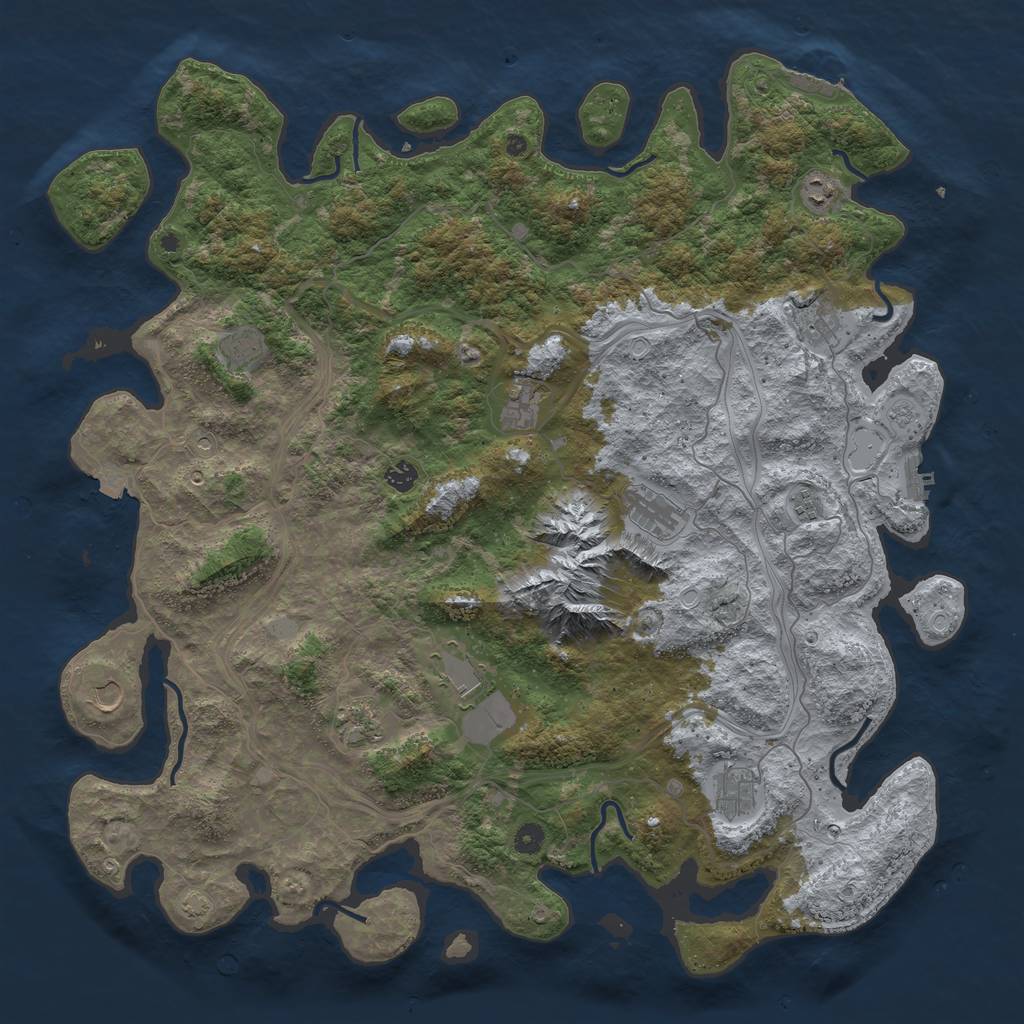 Rust Map: Procedural Map, Size: 5000, Seed: 21474836, 19 Monuments