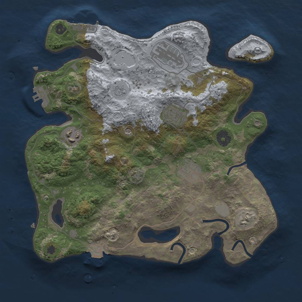Rust Map: Procedural Map, Size: 3000, Seed: 856741968, 12 Monuments