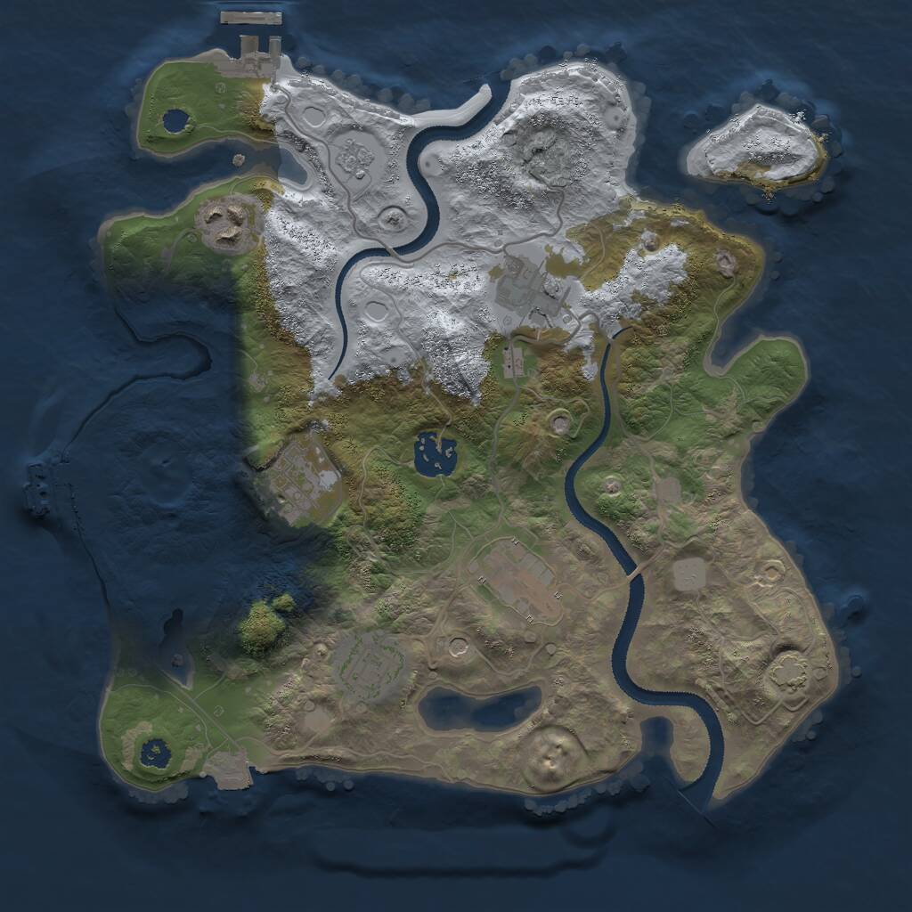 Rust Map: Procedural Map, Size: 3000, Seed: 856741968, 12 Monuments