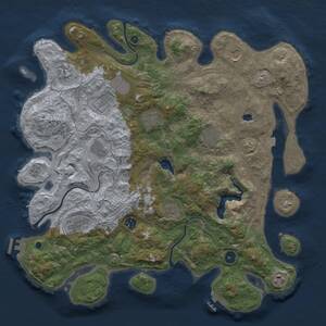 Thumbnail Rust Map: Procedural Map, Size: 4250, Seed: 127891365, 17 Monuments