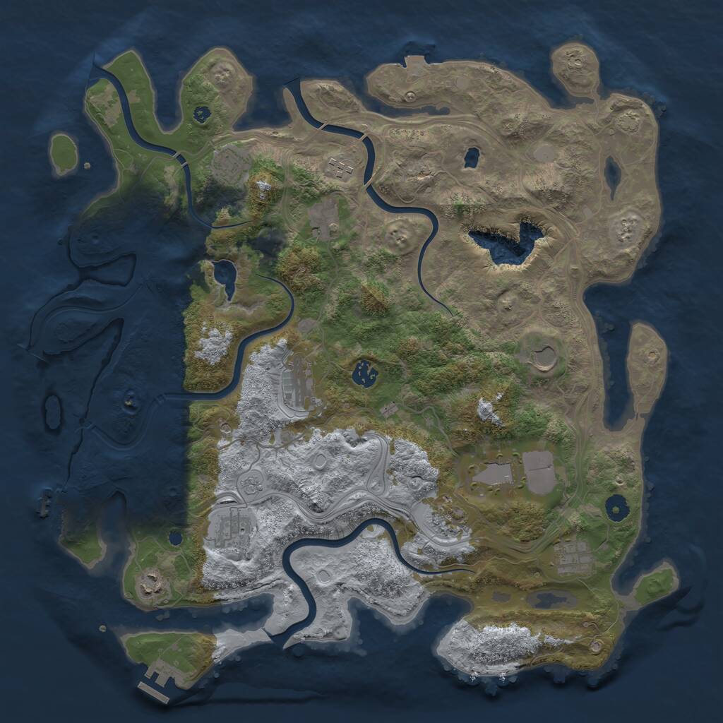 Rust Map: Procedural Map, Size: 4300, Seed: 7779, 17 Monuments
