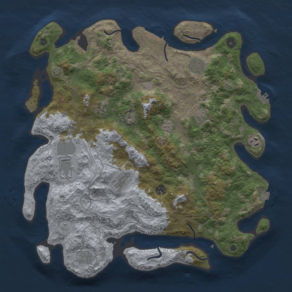 Rust Map: Procedural Map, Size: 4250, Seed: 1548625, 17 Monuments