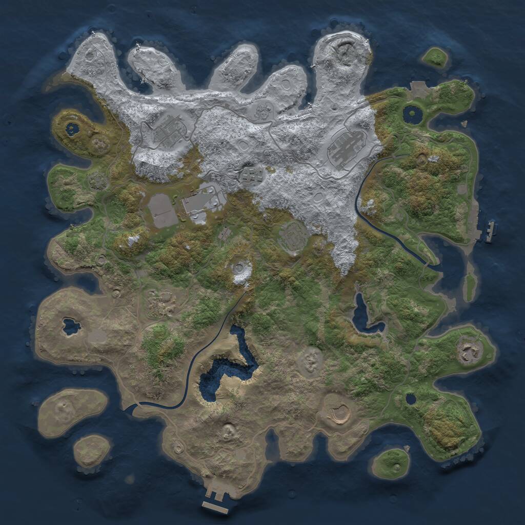 Rust Map: Procedural Map, Size: 4000, Seed: 349241212, 14 Monuments