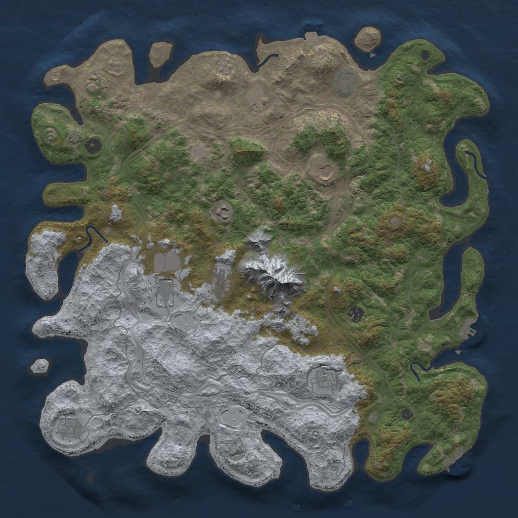Rust Map: Procedural Map, Size: 5000, Seed: 711708213, 19 Monuments