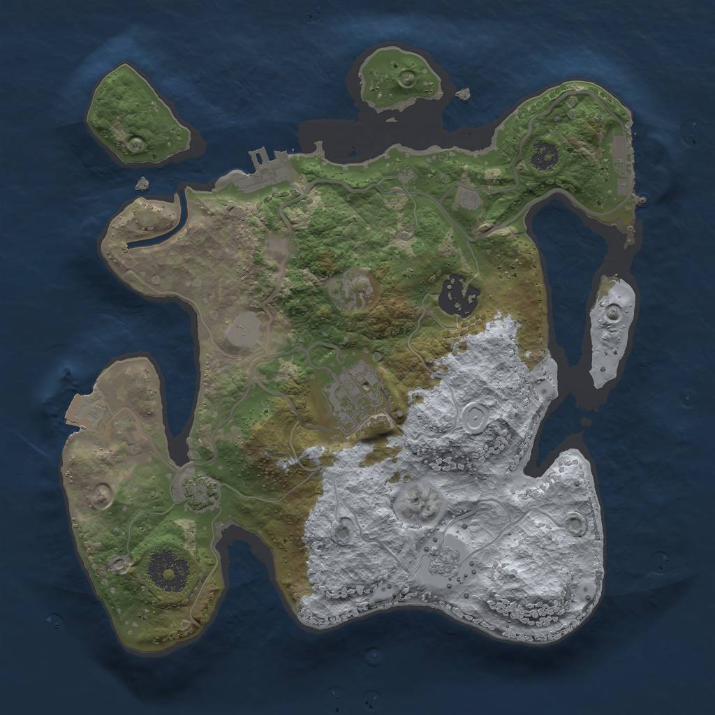 Rust Map: Procedural Map, Size: 2600, Seed: 80974810, 9 Monuments