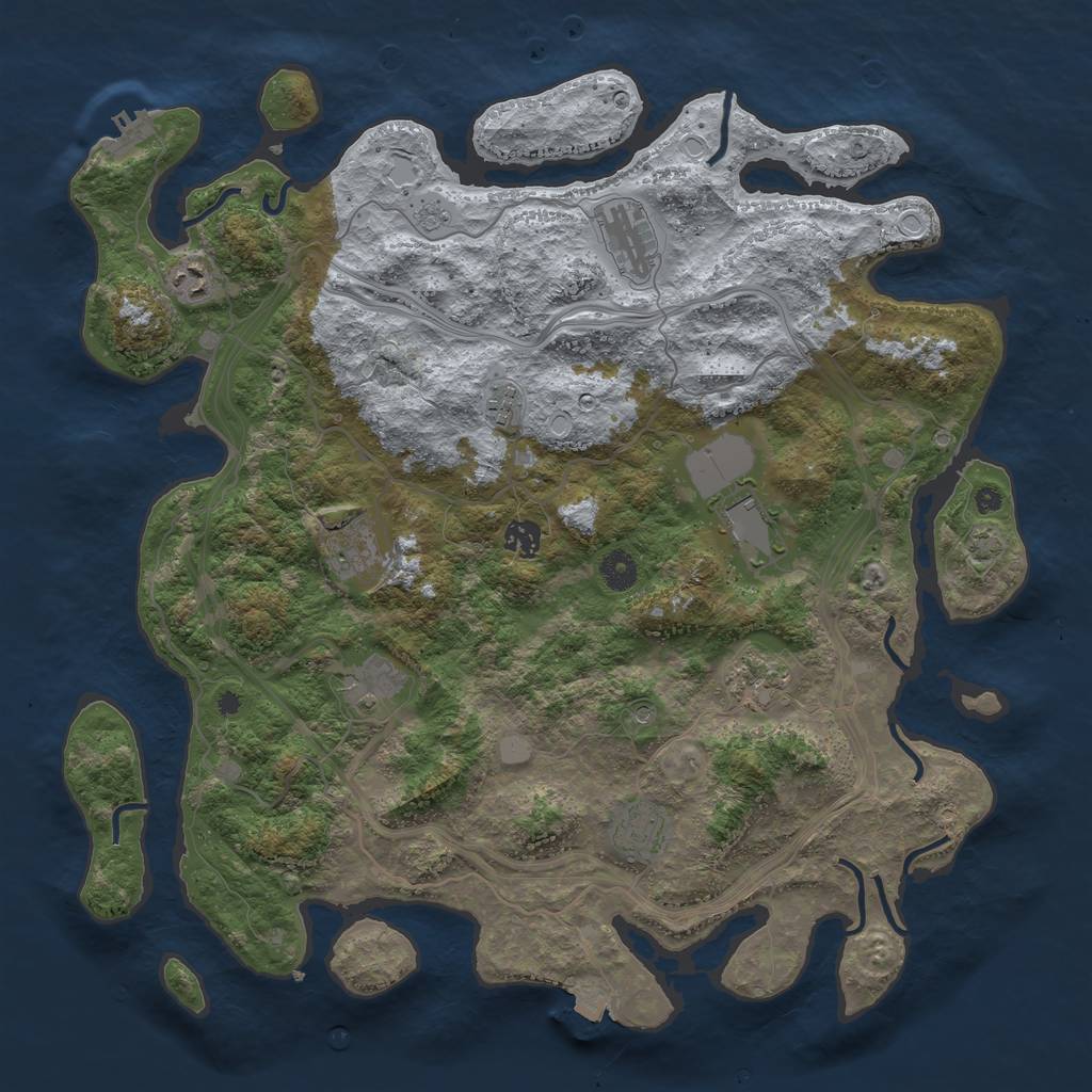 Rust Map: Procedural Map, Size: 4250, Seed: 48698822, 16 Monuments
