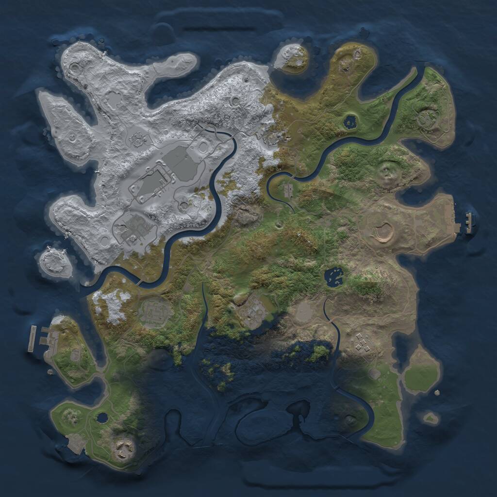 Rust Map: Procedural Map, Size: 3750, Seed: 942241318, 15 Monuments