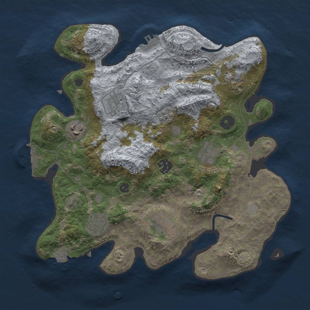 Rust Map: Procedural Map, Size: 3250, Seed: 862532131, 15 Monuments