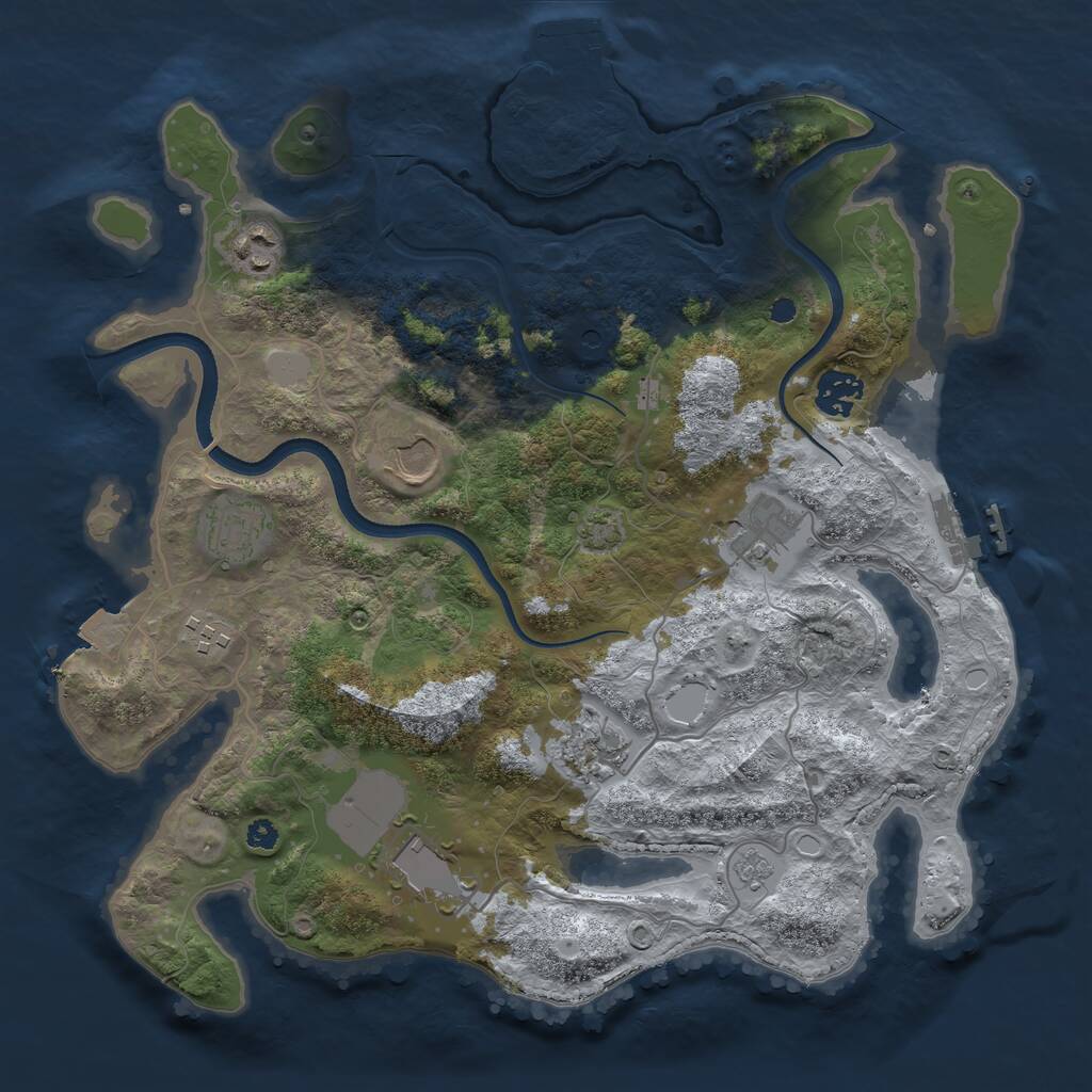 Rust Map: Procedural Map, Size: 3500, Seed: 1582591530, 14 Monuments