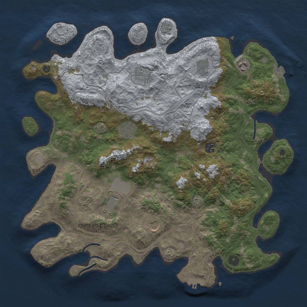 Rust Map: Procedural Map, Size: 4250, Seed: 889873367, 15 Monuments