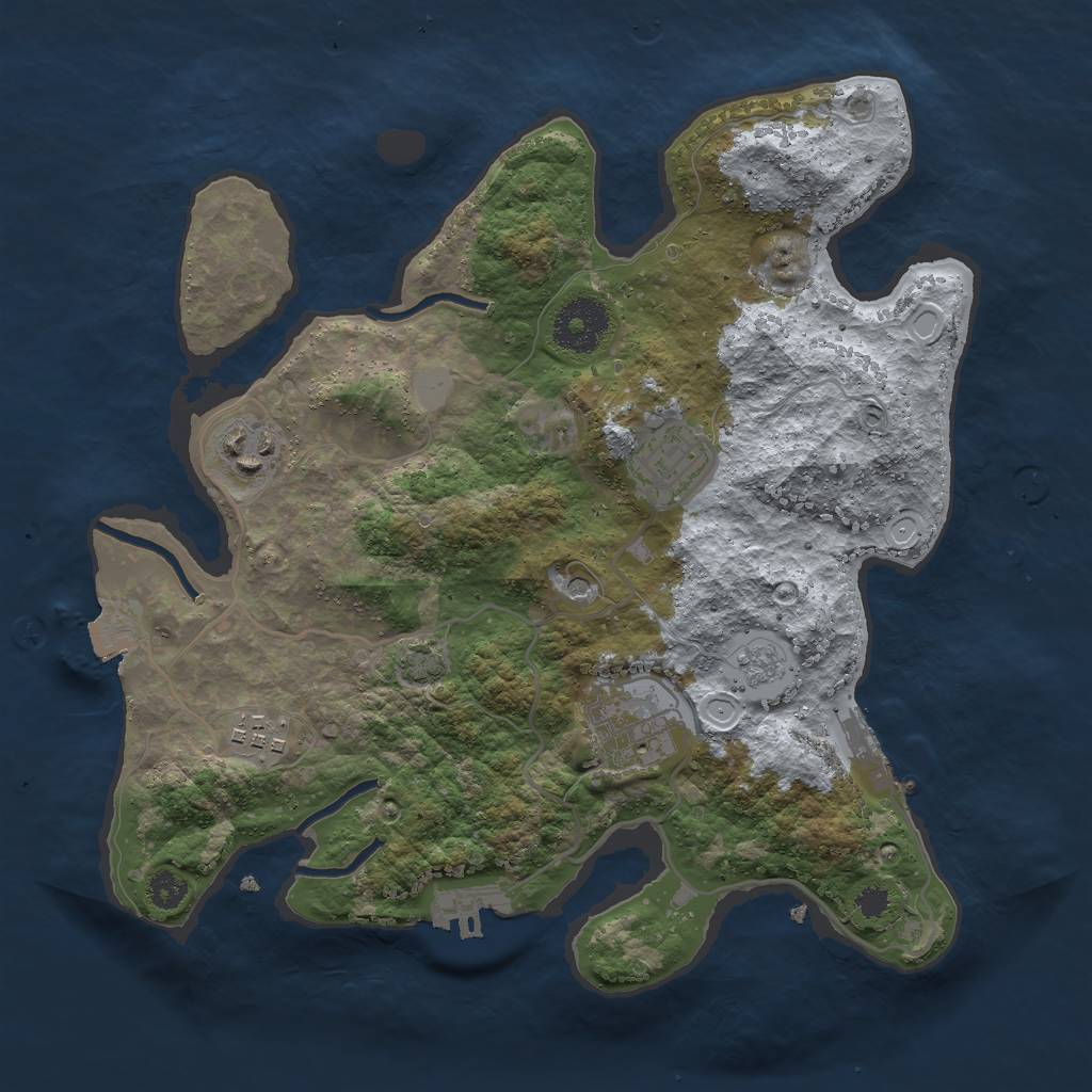 Rust Map: Procedural Map, Size: 3000, Seed: 5124, 12 Monuments