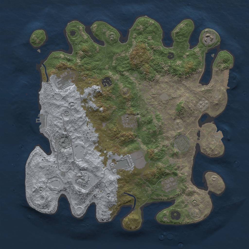 Rust Map: Procedural Map, Size: 3750, Seed: 52345383, 17 Monuments