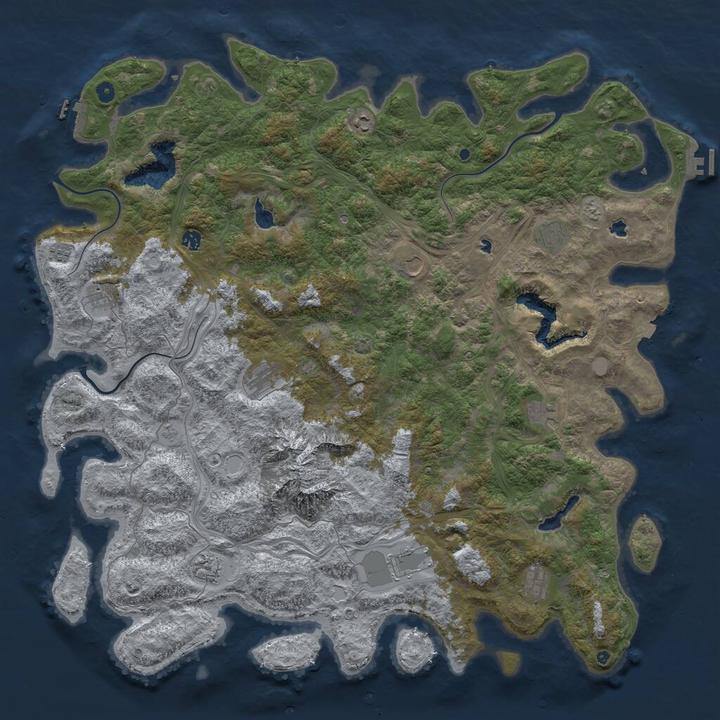 Rust Map: Procedural Map, Size: 5500, Seed: 892105565, 17 Monuments