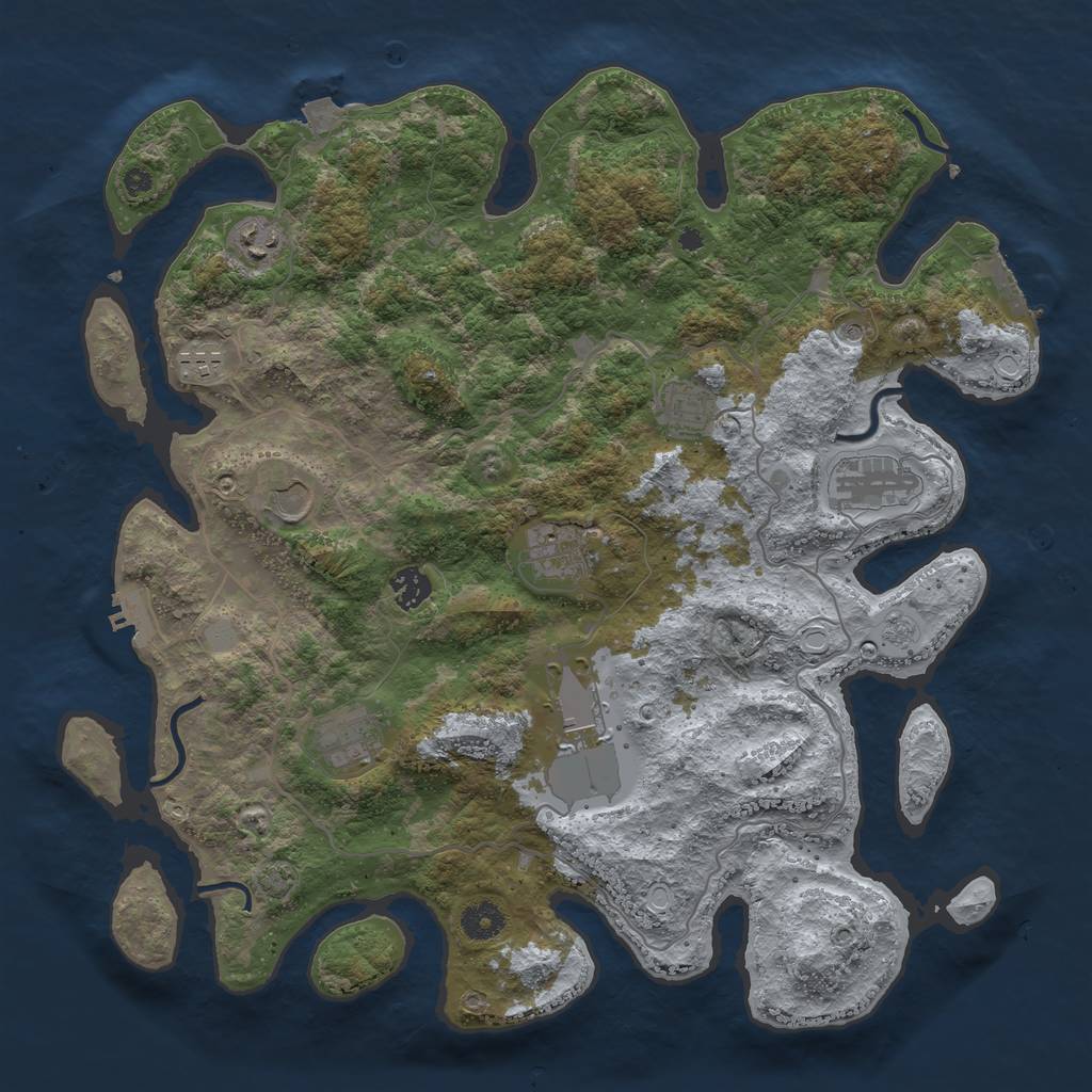 Rust Map: Procedural Map, Size: 4000, Seed: 22747, 17 Monuments