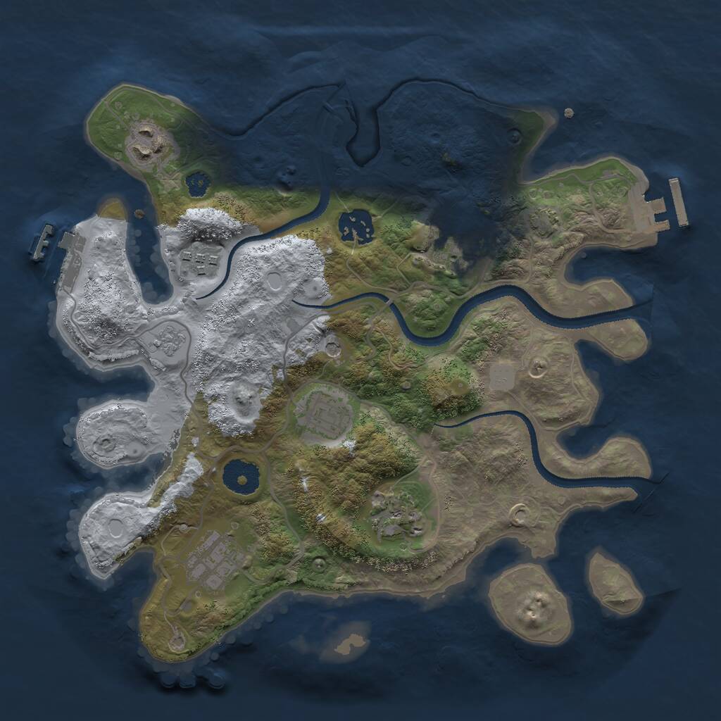 Rust Map: Procedural Map, Size: 3000, Seed: 17674, 13 Monuments