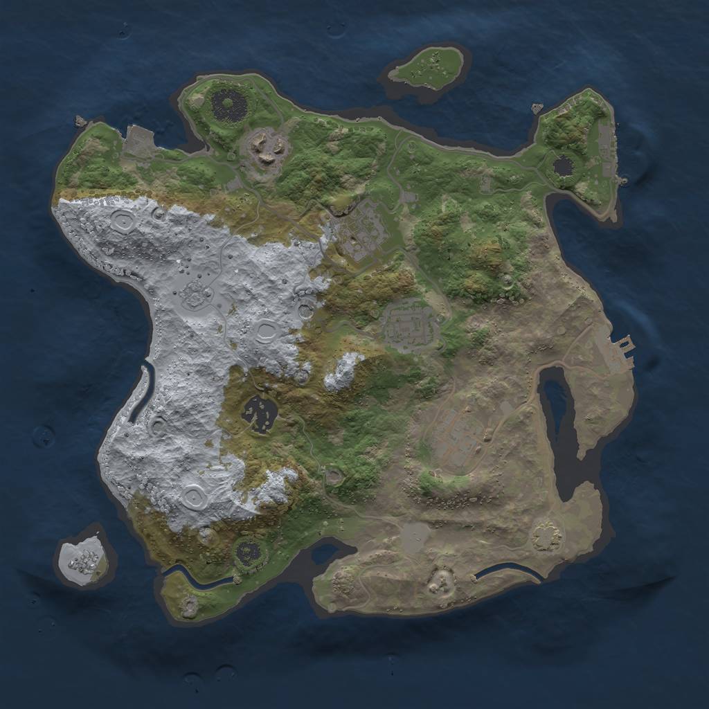 Rust Map: Procedural Map, Size: 3000, Seed: 356727, 13 Monuments