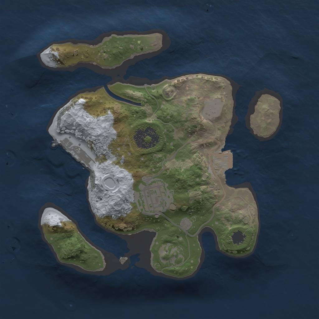 Rust Map: Procedural Map, Size: 2006, Seed: 1628865712, 5 Monuments