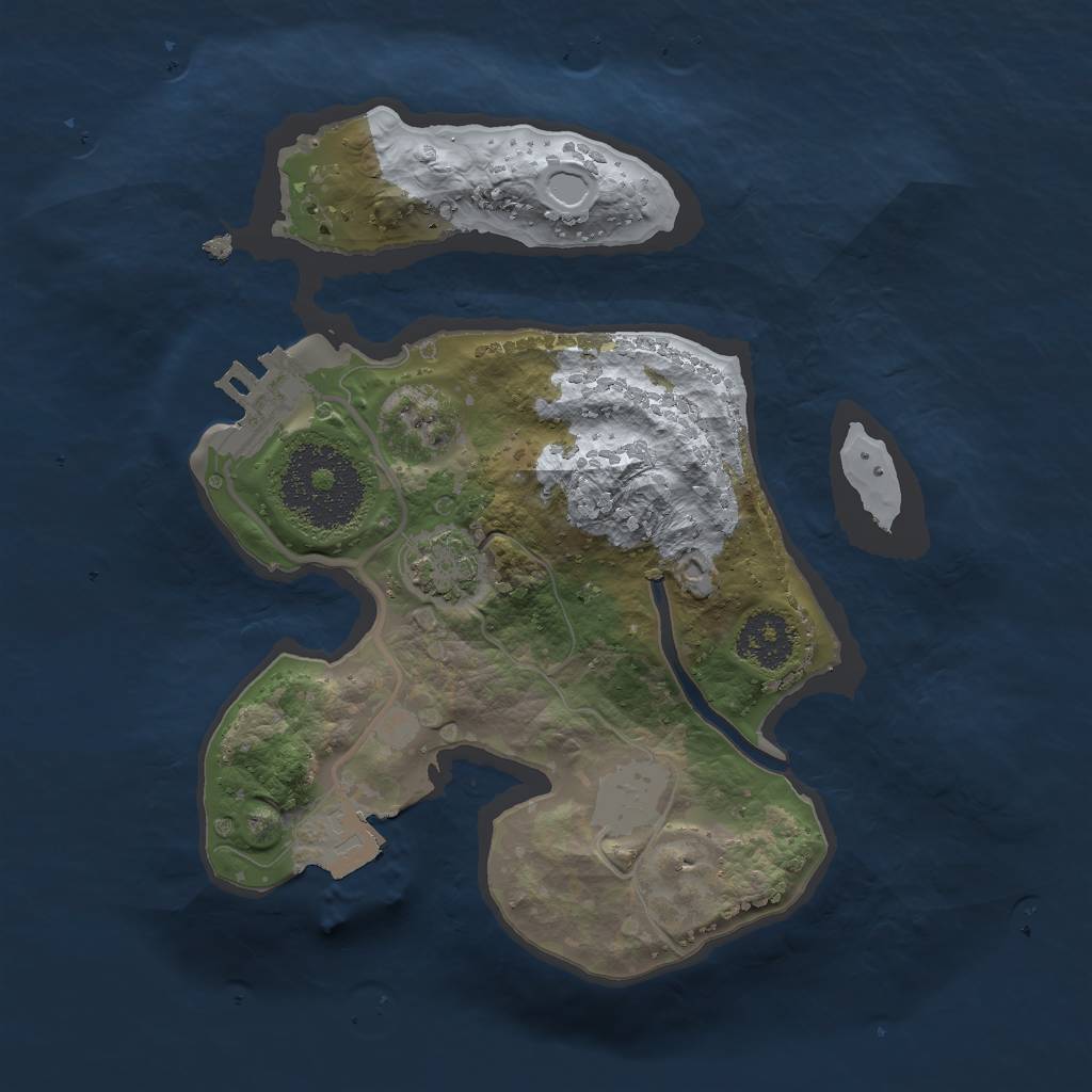 Rust Map: Procedural Map, Size: 2000, Seed: 1139446493, 5 Monuments