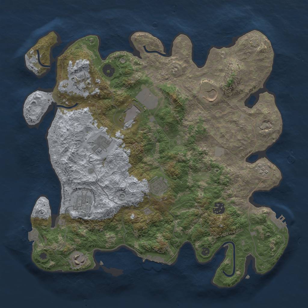 Rust Map: Procedural Map, Size: 3750, Seed: 37522267, 16 Monuments