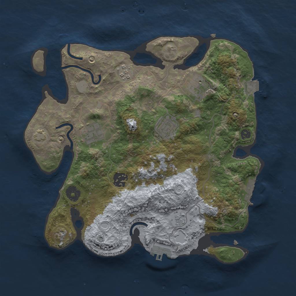Rust Map: Procedural Map, Size: 3000, Seed: 6958184, 12 Monuments