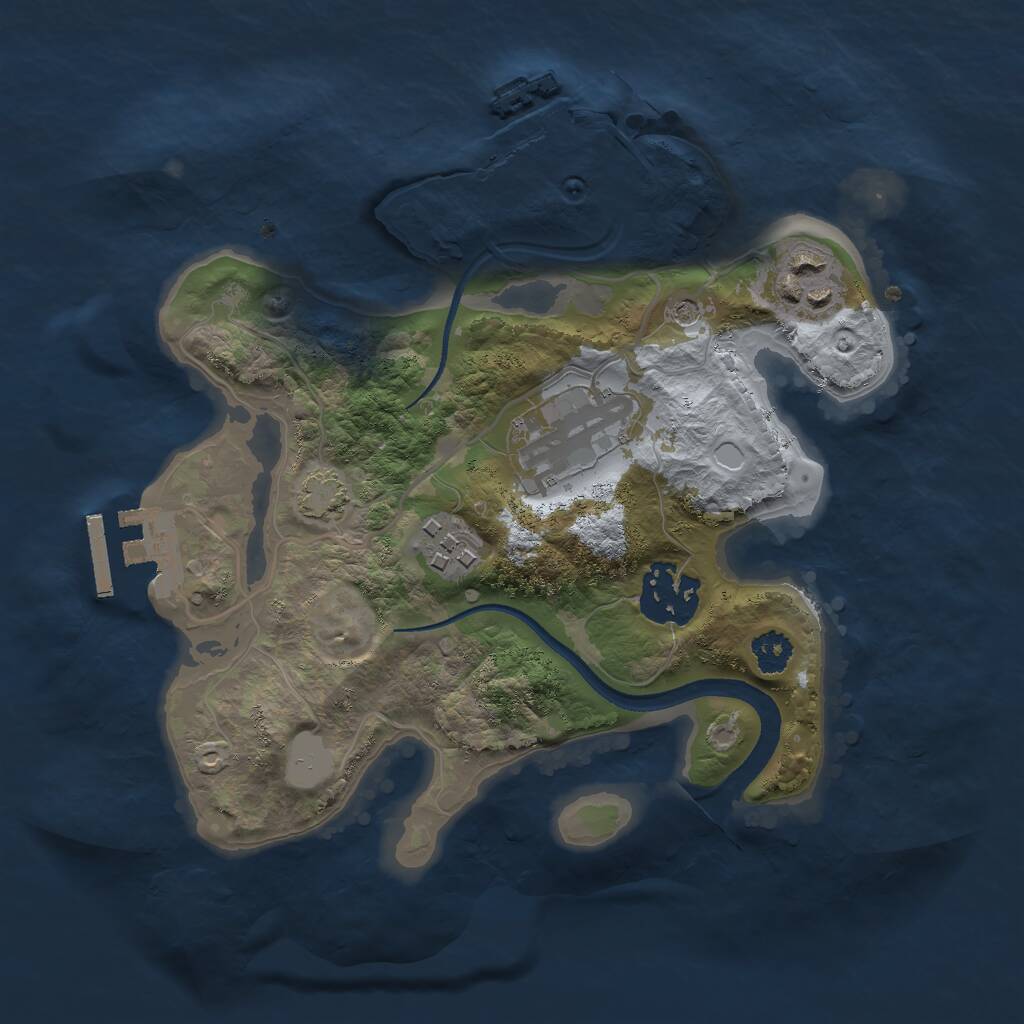 Rust Map: Procedural Map, Size: 2500, Seed: 229664906, 9 Monuments
